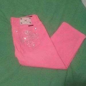 Bright Pink/Coral Miss Me capris